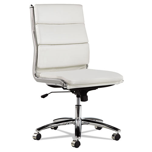 Alera® wholesale. Alera Neratoli Mid-back Slim Profile Chair, Supports Up To 275 Lbs, White Seat-white Back, Chrome Base. HSD Wholesale: Janitorial Supplies, Breakroom Supplies, Office Supplies.