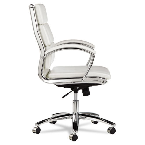 Alera® wholesale. Alera Neratoli Mid-back Slim Profile Chair, Supports Up To 275 Lbs, White Seat-white Back, Chrome Base. HSD Wholesale: Janitorial Supplies, Breakroom Supplies, Office Supplies.