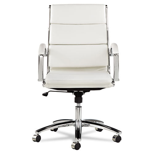 Alera® wholesale. Alera Neratoli Mid-back Slim Profile Chair, Supports Up To 275 Lbs, White Seat-white Back, Chrome Base. HSD Wholesale: Janitorial Supplies, Breakroom Supplies, Office Supplies.