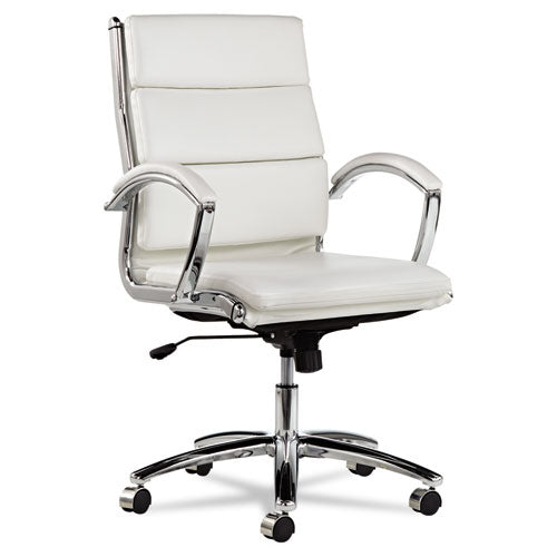 Alera® wholesale. Alera Neratoli Mid-back Slim Profile Chair, Supports Up To 275 Lbs, White Seat-white Back, Chrome Base. HSD Wholesale: Janitorial Supplies, Breakroom Supplies, Office Supplies.