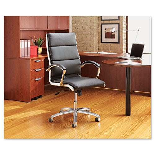 Alera® wholesale. Alera Neratoli Mid-back Slim Profile Chair, Supports Up To 275 Lbs, Black Seat-black Back, Chrome Base. HSD Wholesale: Janitorial Supplies, Breakroom Supplies, Office Supplies.