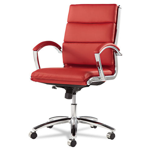 Alera® wholesale. Alera Neratoli Mid-back Slim Profile Chair, Supports Up To 275 Lbs, Red Seat-red Back, Chrome Base. HSD Wholesale: Janitorial Supplies, Breakroom Supplies, Office Supplies.