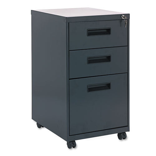 Alera® wholesale. Three-drawer Metal Pedestal File, 14.96w X 19.29d X 27.75h, Charcoal. HSD Wholesale: Janitorial Supplies, Breakroom Supplies, Office Supplies.