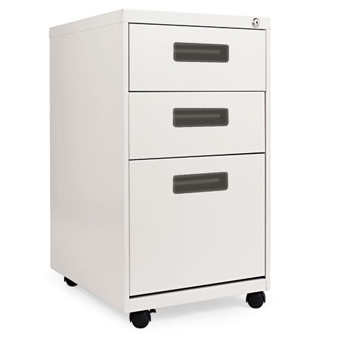 Alera® wholesale. Three-drawer Metal Pedestal File, 14.96w X 19.29d X 27.75h, Light Gray. HSD Wholesale: Janitorial Supplies, Breakroom Supplies, Office Supplies.