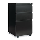 Alera® wholesale. Three-drawer Metal Pedestal File With Full-length Pull, 14.96w X 19.29d X 27.75h, Black. HSD Wholesale: Janitorial Supplies, Breakroom Supplies, Office Supplies.