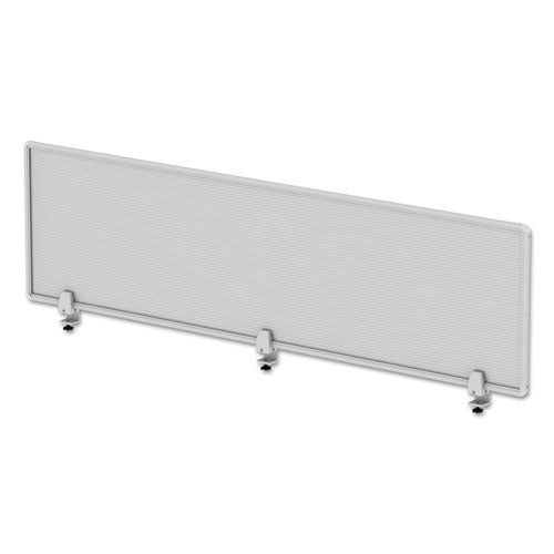 Alera® wholesale. Polycarbonate Privacy Panel, 65w X 0.50d X 18h, Silver-clear. HSD Wholesale: Janitorial Supplies, Breakroom Supplies, Office Supplies.