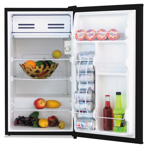 Alera™ wholesale. 3.2 Cu. Ft. Refrigerator With Chiller Compartment, Black. HSD Wholesale: Janitorial Supplies, Breakroom Supplies, Office Supplies.