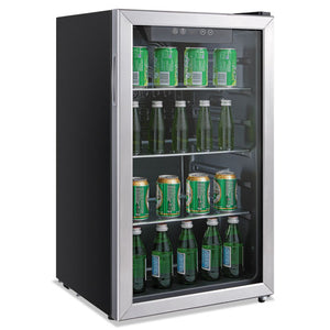 Alera™ wholesale. 3.4 Cu. Ft. Beverage Cooler, Stainless Steel-black. HSD Wholesale: Janitorial Supplies, Breakroom Supplies, Office Supplies.