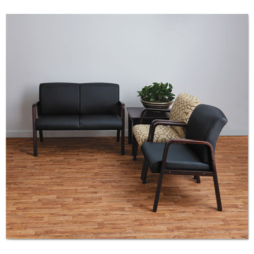 Alera® wholesale. Alera Reception Lounge Series Wood Loveseat, 44.88w X 26.13d X 33h, Black-mahogany. HSD Wholesale: Janitorial Supplies, Breakroom Supplies, Office Supplies.