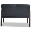Alera® wholesale. Alera Reception Lounge Series Wood Loveseat, 44.88w X 26.13d X 33h, Black-mahogany. HSD Wholesale: Janitorial Supplies, Breakroom Supplies, Office Supplies.