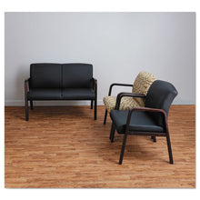 Load image into Gallery viewer, Alera® wholesale. Alera Reception Lounge Wl Series Guest Chair, 24.21&#39;&#39; X 26.14&#39;&#39; X 32.67&#39;&#39;, Black Seat-black Back, Mahogany Base. HSD Wholesale: Janitorial Supplies, Breakroom Supplies, Office Supplies.