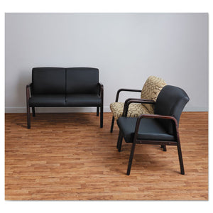 Alera® wholesale. Alera Reception Lounge Wl Series Guest Chair, 24.21'' X 26.14'' X 32.67'', Black Seat-black Back, Mahogany Base. HSD Wholesale: Janitorial Supplies, Breakroom Supplies, Office Supplies.