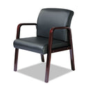 Alera® wholesale. Alera Reception Lounge Wl Series Guest Chair, 24.21'' X 26.14'' X 32.67'', Black Seat-black Back, Mahogany Base. HSD Wholesale: Janitorial Supplies, Breakroom Supplies, Office Supplies.