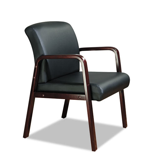 Alera® wholesale. Alera Reception Lounge Wl Series Guest Chair, 24.21'' X 26.14'' X 32.67'', Black Seat-black Back, Mahogany Base. HSD Wholesale: Janitorial Supplies, Breakroom Supplies, Office Supplies.