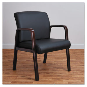 Alera® wholesale. Alera Reception Lounge Wl Series Guest Chair, 24.21'' X 26.14'' X 32.67'', Black Seat-black Back, Mahogany Base. HSD Wholesale: Janitorial Supplies, Breakroom Supplies, Office Supplies.