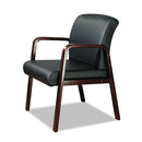 Alera® wholesale. Alera Reception Lounge Wl Series Guest Chair, 24.21'' X 26.14'' X 32.67'', Black Seat-black Back, Mahogany Base. HSD Wholesale: Janitorial Supplies, Breakroom Supplies, Office Supplies.