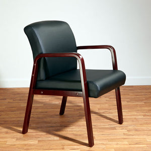 Alera® wholesale. Alera Reception Lounge Wl Series Guest Chair, 24.21'' X 26.14'' X 32.67'', Black Seat-black Back, Mahogany Base. HSD Wholesale: Janitorial Supplies, Breakroom Supplies, Office Supplies.