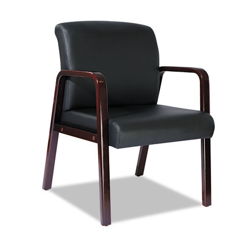 Alera® wholesale. Alera Reception Lounge Wl Series Guest Chair, 24.21'' X 26.14'' X 32.67'', Black Seat-black Back, Mahogany Base. HSD Wholesale: Janitorial Supplies, Breakroom Supplies, Office Supplies.