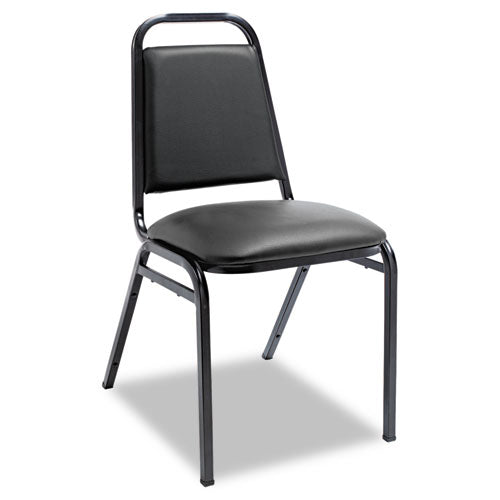 Alera® wholesale. Padded Steel Stacking Chair, Black Seat-black Back, Black Base, 4-carton. HSD Wholesale: Janitorial Supplies, Breakroom Supplies, Office Supplies.