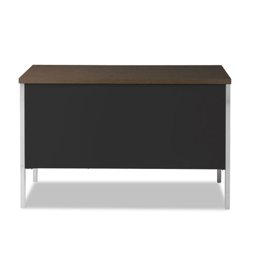 Alera® wholesale. Single Pedestal Steel Desk, 45.25" X 24" X 29.5", Mocha-black. HSD Wholesale: Janitorial Supplies, Breakroom Supplies, Office Supplies.