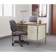 Load image into Gallery viewer, Alera® wholesale. Single Pedestal Steel Desk, 45.25&quot; X 24&quot; X 29.5&quot;, Cherry-putty. HSD Wholesale: Janitorial Supplies, Breakroom Supplies, Office Supplies.