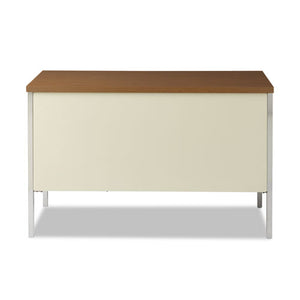 Alera® wholesale. Single Pedestal Steel Desk, 45.25" X 24" X 29.5", Cherry-putty. HSD Wholesale: Janitorial Supplies, Breakroom Supplies, Office Supplies.