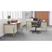 Load image into Gallery viewer, Alera® wholesale. Single Pedestal Steel Desk, 45.25&quot; X 24&quot; X 29.5&quot;, Cherry-putty. HSD Wholesale: Janitorial Supplies, Breakroom Supplies, Office Supplies.