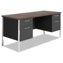 Load image into Gallery viewer, Alera® wholesale. Double Pedestal Steel Credenza, 60w X 24d X 29.5h, Mocha-black. HSD Wholesale: Janitorial Supplies, Breakroom Supplies, Office Supplies.