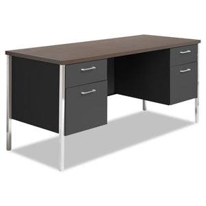 Alera® wholesale. Double Pedestal Steel Credenza, 60w X 24d X 29.5h, Mocha-black. HSD Wholesale: Janitorial Supplies, Breakroom Supplies, Office Supplies.