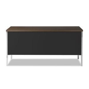 Alera® wholesale. Double Pedestal Steel Credenza, 60w X 24d X 29.5h, Mocha-black. HSD Wholesale: Janitorial Supplies, Breakroom Supplies, Office Supplies.