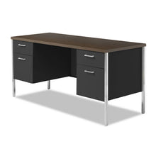 Load image into Gallery viewer, Alera® wholesale. Double Pedestal Steel Credenza, 60w X 24d X 29.5h, Mocha-black. HSD Wholesale: Janitorial Supplies, Breakroom Supplies, Office Supplies.