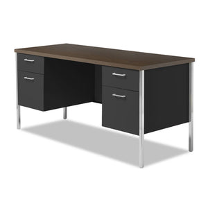 Alera® wholesale. Double Pedestal Steel Credenza, 60w X 24d X 29.5h, Mocha-black. HSD Wholesale: Janitorial Supplies, Breakroom Supplies, Office Supplies.