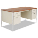 Alera® wholesale. Double Pedestal Steel Desk, 60" X 30" X 29.5", Cherry-putty. HSD Wholesale: Janitorial Supplies, Breakroom Supplies, Office Supplies.
