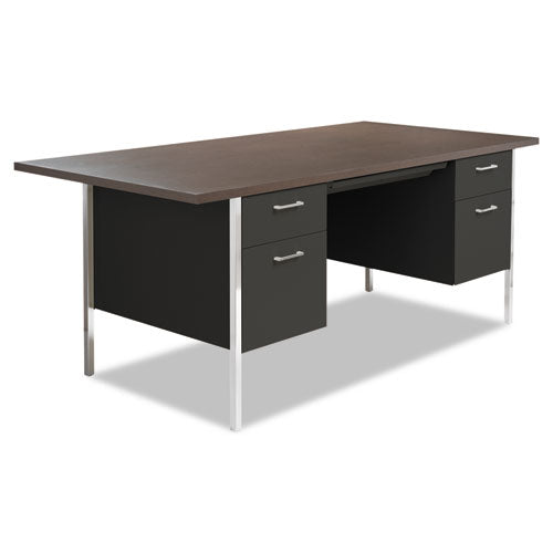 Alera® wholesale. Double Pedestal Steel Desk, 72" X 36" X 29.5", Mocha-black. HSD Wholesale: Janitorial Supplies, Breakroom Supplies, Office Supplies.