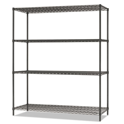 Alera® wholesale. All-purpose Wire Shelving Starter Kit, 4-shelf, 60 X 18 X 72, Black Anthracite Plus. HSD Wholesale: Janitorial Supplies, Breakroom Supplies, Office Supplies.