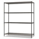 Alera® wholesale. All-purpose Wire Shelving Starter Kit, 4-shelf, 60 X 24 X 72, Black Anthracite Plus. HSD Wholesale: Janitorial Supplies, Breakroom Supplies, Office Supplies.
