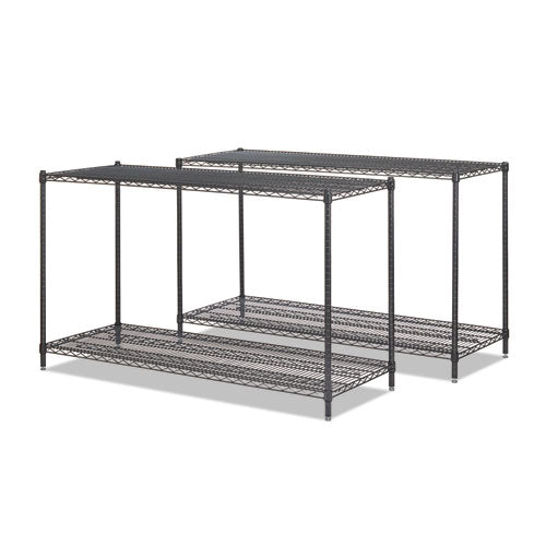 Alera® wholesale. All-purpose Wire Shelving Starter Kit, 4-shelf, 60 X 24 X 72, Black Anthracite Plus. HSD Wholesale: Janitorial Supplies, Breakroom Supplies, Office Supplies.
