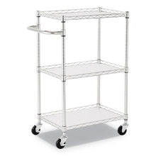 Load image into Gallery viewer, Alera® wholesale. 3-shelf Wire Cart With Liners, 24w X 16d X 39h, Silver, 500-lb Capacity. HSD Wholesale: Janitorial Supplies, Breakroom Supplies, Office Supplies.