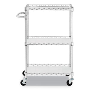 Alera® wholesale. 3-shelf Wire Cart With Liners, 24w X 16d X 39h, Silver, 500-lb Capacity. HSD Wholesale: Janitorial Supplies, Breakroom Supplies, Office Supplies.