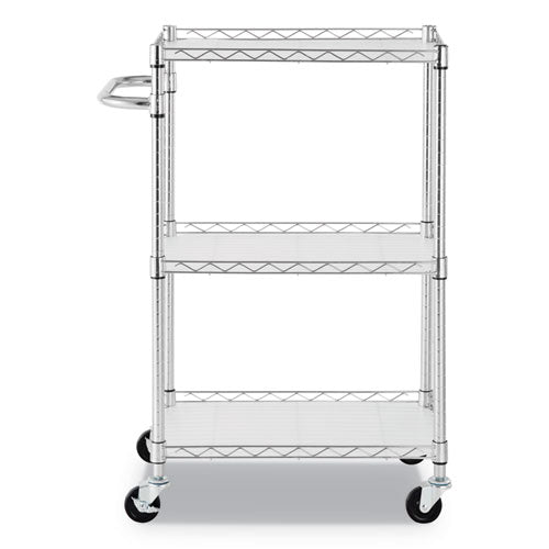 Alera® wholesale. 3-shelf Wire Cart With Liners, 24w X 16d X 39h, Silver, 500-lb Capacity. HSD Wholesale: Janitorial Supplies, Breakroom Supplies, Office Supplies.