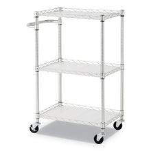 Load image into Gallery viewer, Alera® wholesale. 3-shelf Wire Cart With Liners, 24w X 16d X 39h, Silver, 500-lb Capacity. HSD Wholesale: Janitorial Supplies, Breakroom Supplies, Office Supplies.