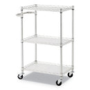 Alera® wholesale. 3-shelf Wire Cart With Liners, 24w X 16d X 39h, Silver, 500-lb Capacity. HSD Wholesale: Janitorial Supplies, Breakroom Supplies, Office Supplies.