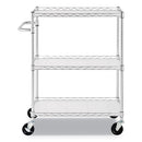 Alera® wholesale. 3-shelf Wire Cart With Liners, 34.5w X 18d X 40h, Silver, 600-lb Capacity. HSD Wholesale: Janitorial Supplies, Breakroom Supplies, Office Supplies.