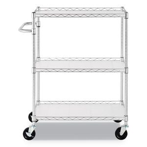 Alera® wholesale. 3-shelf Wire Cart With Liners, 34.5w X 18d X 40h, Silver, 600-lb Capacity. HSD Wholesale: Janitorial Supplies, Breakroom Supplies, Office Supplies.