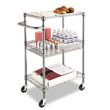 Load image into Gallery viewer, Alera® wholesale. Three-tier Wire Cart With Basket, 28w X 16d X 39h, Black Anthracite. HSD Wholesale: Janitorial Supplies, Breakroom Supplies, Office Supplies.