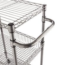 Load image into Gallery viewer, Alera® wholesale. Three-tier Wire Cart With Basket, 28w X 16d X 39h, Black Anthracite. HSD Wholesale: Janitorial Supplies, Breakroom Supplies, Office Supplies.