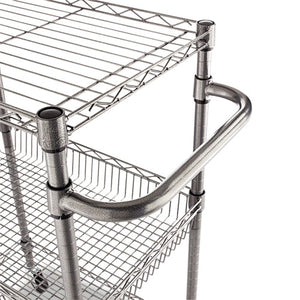 Alera® wholesale. Three-tier Wire Cart With Basket, 28w X 16d X 39h, Black Anthracite. HSD Wholesale: Janitorial Supplies, Breakroom Supplies, Office Supplies.