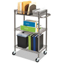 Alera® wholesale. Three-tier Wire Cart With Basket, 28w X 16d X 39h, Black Anthracite. HSD Wholesale: Janitorial Supplies, Breakroom Supplies, Office Supplies.