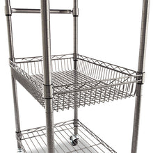 Load image into Gallery viewer, Alera® wholesale. Three-tier Wire Cart With Basket, 28w X 16d X 39h, Black Anthracite. HSD Wholesale: Janitorial Supplies, Breakroom Supplies, Office Supplies.