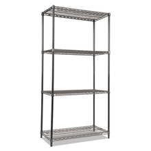 Load image into Gallery viewer, Alera® wholesale. Wire Shelving Starter Kit, Four-shelf, 36w X 18d X 72h, Black Anthracite. HSD Wholesale: Janitorial Supplies, Breakroom Supplies, Office Supplies.